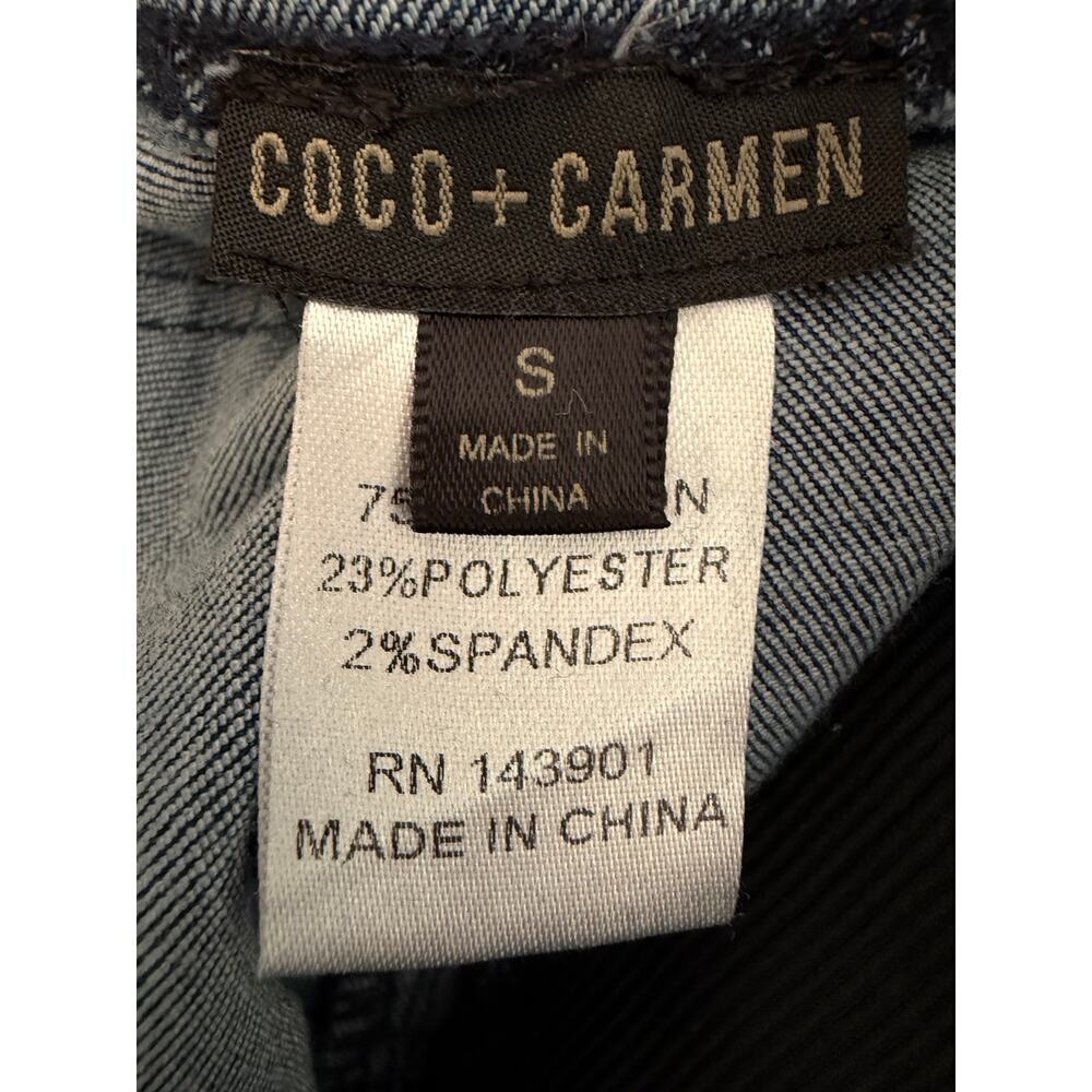 Coco + Carmen Distressed Buffalo Plaid Patch Skinny Jeans – Size Small - Picture 2 of 11
